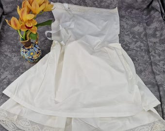 Art Deco Fine Cotton Lingerie Set with Lace & Embroidery, Monogram MQ, 1920s