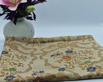 Mid-Century Valencian Brocade Fabric Panel Traditional Floral Design