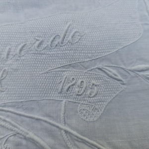 Sabana de Lino Antigua, Colcha Bordada a Mano Ajuar de Novia Monograma Recuerdo Año 1895 Ropa de Cama Blanca 160x280 cm