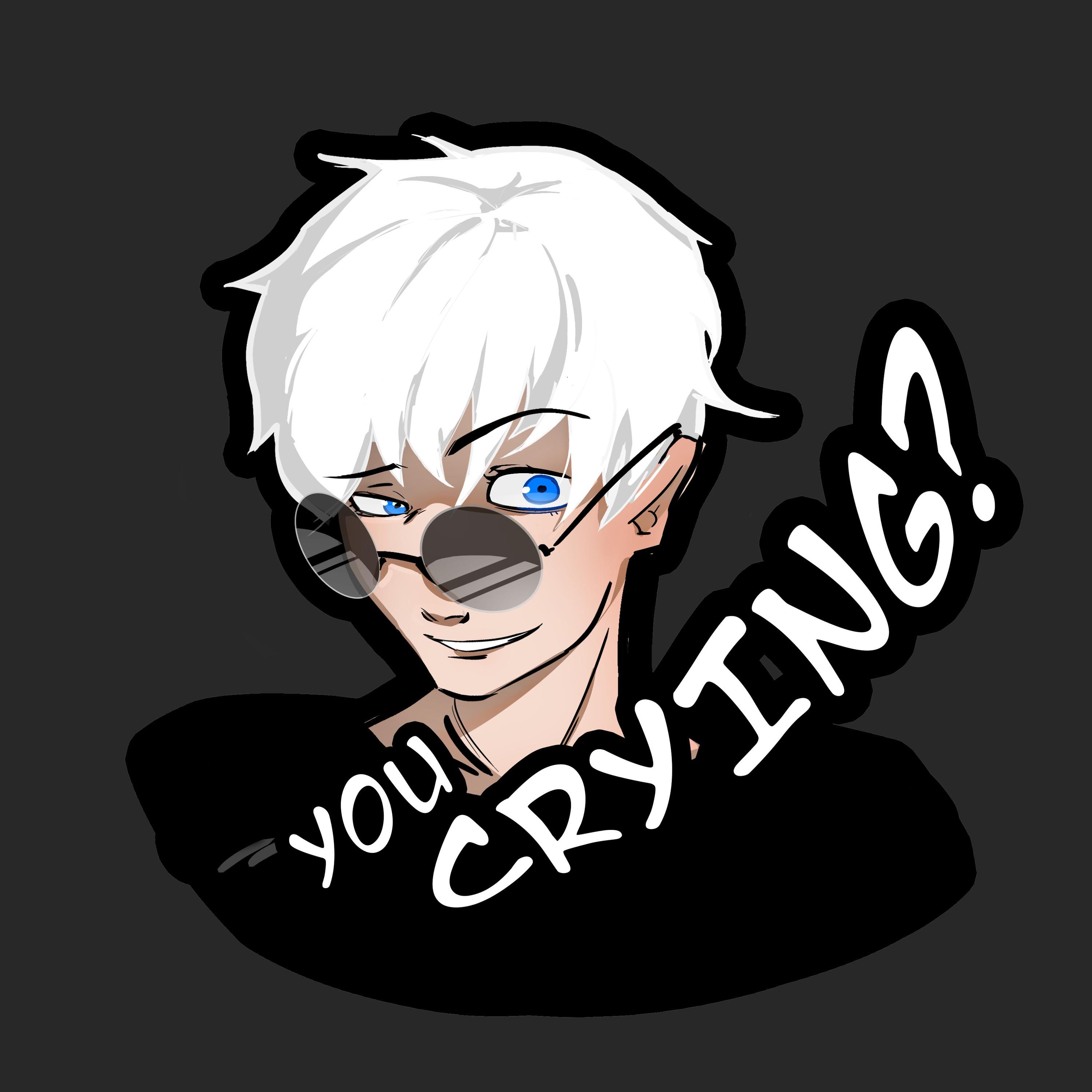 Crying Gojo Fanart Sticker - Anime Vinyl Decal - Etsy