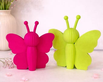 Modern 3D Butterfly | Spring Butterfly | Spring Gift Idea | Ribbed Butterfly | Printed Butterfly - Garden Decoration