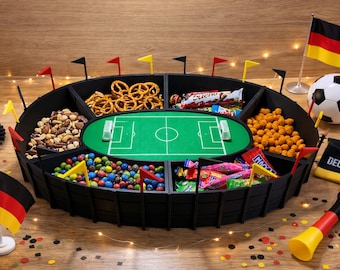 Snack Stadium – Football Snack Box | Snack Arena European Championship, World Cup & Bundesliga | Football World Cup Party Supplies - Snack Arena - Football Snack Bowl