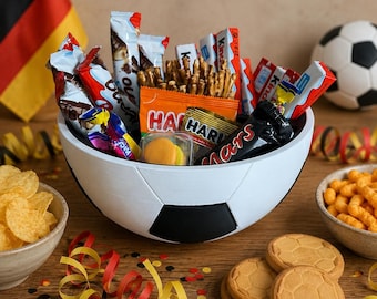 Personalisierte Fußball Snackschale | Fußballschale Fußball | Schale für Snacks | Deko Fußball WM Bundesliga | Fußballdeko Party | Geschenk