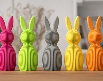3D Easter bunny in vibrant neon colors - Neon Easter decorations - modern bunnies in Scandinavian style