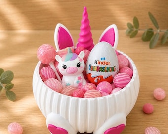3D Unicorn Bowl | Unicorn Basket | Unicorn Gift Basket | Children's Birthday Decoration | Gift for Girls | Candy Storage | Back to School
