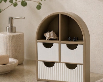 Modern small jewelry stand with drawers - jewelry storage - jewelry organizer - Scandinavian style jewelry box Japandi