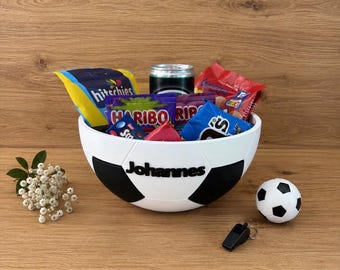 Personalized Football Snack Bowl | Football Bowl | Bowl for Snacks | Football World Cup Bundesliga Decoration | Football Party Decoration | Gift
