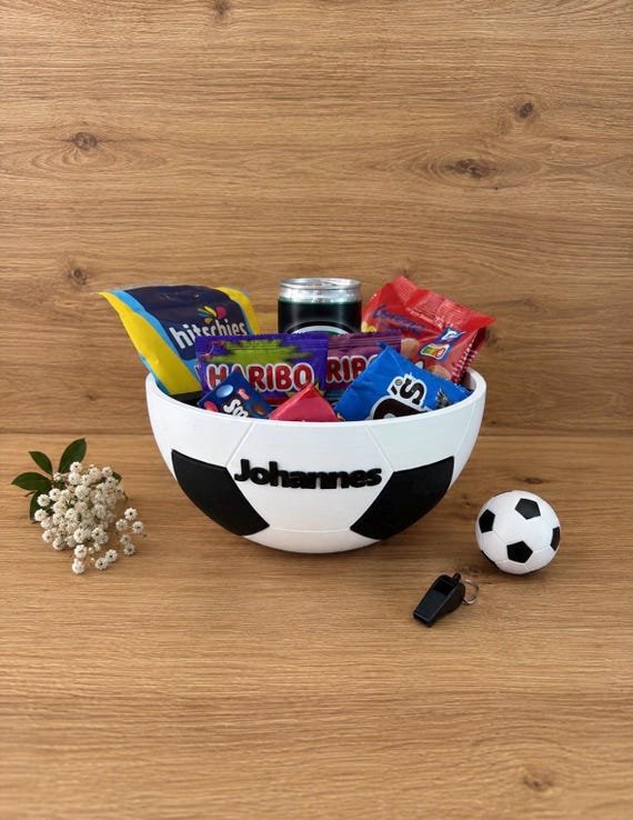 Personalisierte Fußball Snackschale | Fußballschale Fußball | Schale für Snacks | Deko Fußball WM Bundesliga | Fußballdeko Party | Geschenk
