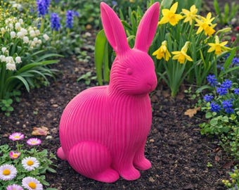 Modern Easter bunny for the garden | Minimalist neon Easter decorations | Spring gift idea | Neon garden decor