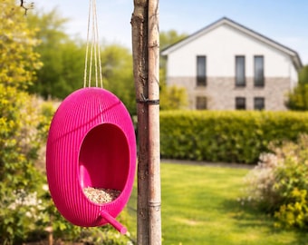 Modern birdhouse for the garden | Minimalist garden decoration in neon | Spring gift idea | Birdhouse - 3D print - Scandinavian style