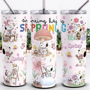 Snoopy Spring Tumbler Wrap, Peanuts Sublimation Design (57 cl smal)