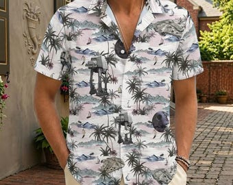 Disney Star Wars R2-D2 Button Shirt, Star Wars Hawaiian Shirt, Galaxy Edge's Trip Men Shirt, Star Wars Fan Gift