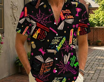 Dungeon Crawler Carl Books Button Shirt, Dungeon Master Hawaii Shirt, New Achievement Crawler Shirt, Bookish Fantasy Reader, Book Lover Gift