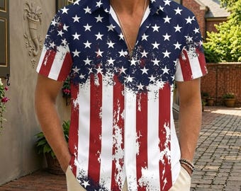 Amerika 250-jähriges Jubiläums-Knopf-Shirt, Patriotisches Hawaii-Hemd 1776-2026, USA-Flaggen-Mann-Hemd, Semiquincentennial Hemd