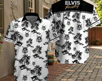 Elvis Presley Button Shirt, Retro Rock and Roll Hawaii Shirt, Vintage Elvis Merch, Gift For Elvis Fans