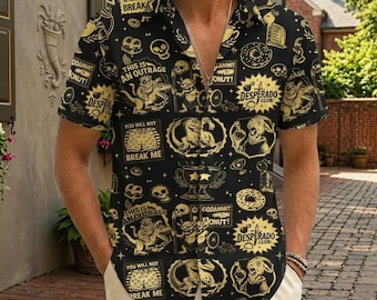 The Desperado Club Button Shirt, Princess Donut Hawaiian Shirt, New Achievement Carl Men Shirt, Fantasy Gift, Dungeon Crawler Carl Shirt