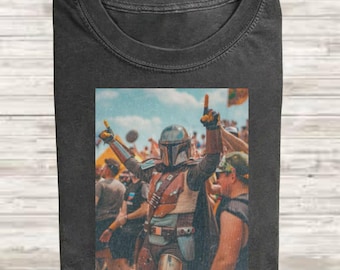 Funny Mandalorian Party Comfort Colors, Star Wars Festival Graphic Tee, Retro Sci Fi Parody Tshirt, Cool Fan Art Shirt, Gift For Fans