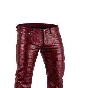 GOAR】ZIPPER WAIST PANTS CROC RED GOAR】ZIPPER WAIST PANTS CROC