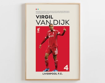 Virgil Van Dijk Poster, Football Fan Gift (Digital Download)