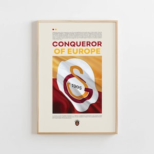 Galatasaray Poster, Conqueror of Europe Poster (Digital Downlodad)
