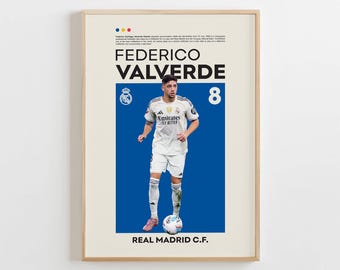 Federico Valverde Poster, Football Fan Gift (Digital Download)