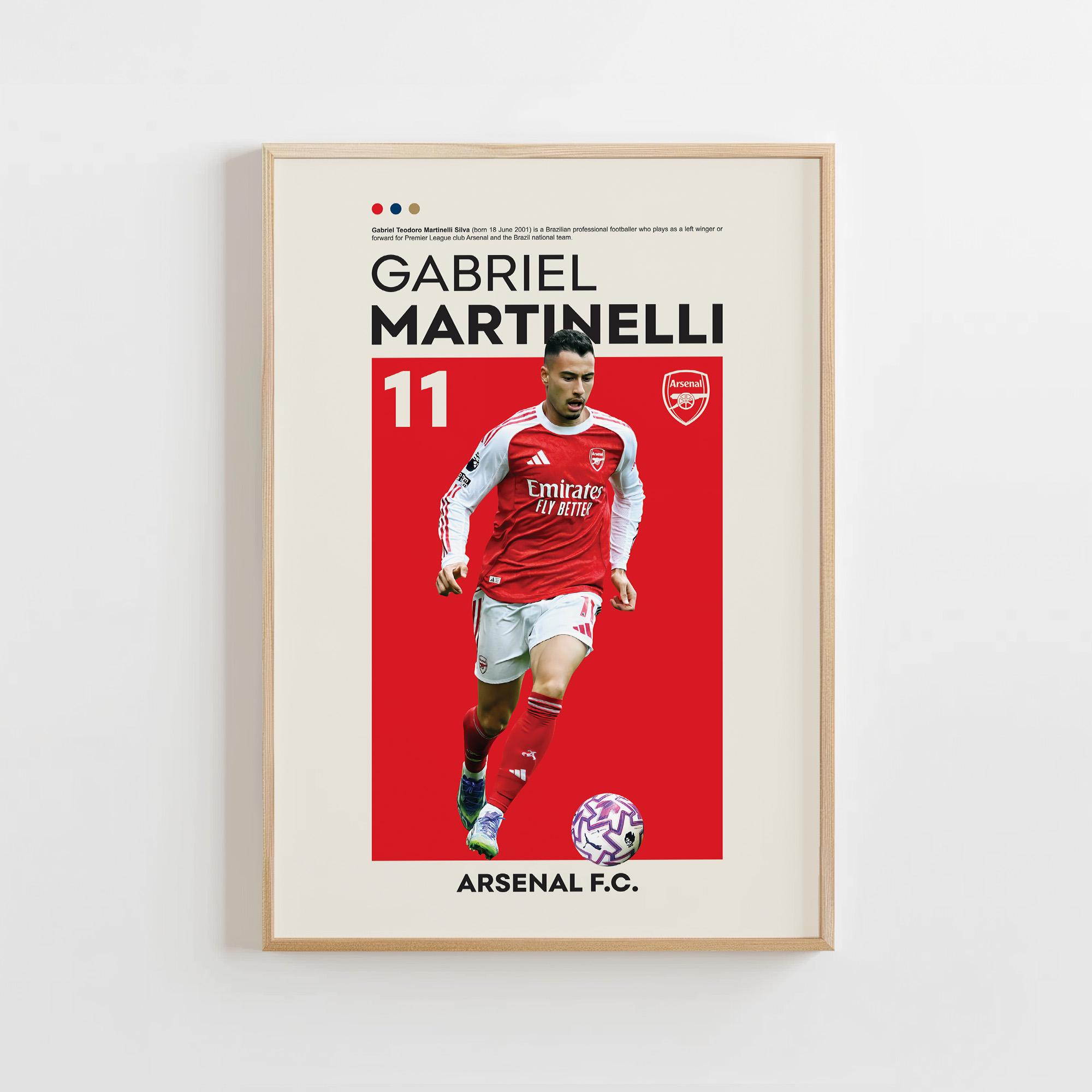 Maillot Domicile Gabriel Martinelli Arsenal 2024-2025 – Signé à La Main – Original