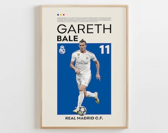 Póster de Gareth Bale, regalo para aficionados al fútbol (descarga digital)