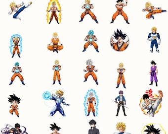 Pacchetto di clipart PNG di Dragon Ball Z / Goku, Vegeta, Gohan (download digitale)