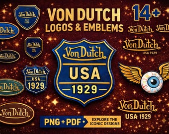 14+ Vintage Y2K Von Dutch Tee PNG Bundle – Retro Von Dutch T Shirt Graphic, Von Dutch Top Digital Download, Y2K Streetwear Design