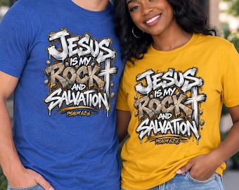 T-shirt met de tekst "Jezus is mijn rots en mijn redding" | Christelijk geloof T-shirt