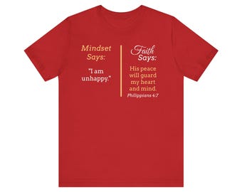 Bible Verse Tee, Faith Message Shirt | Airlume Cotton, Lightweight 4.2 Oz | Philippians 4:7