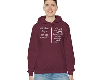 Bible Verse Hoodie - Philippians 4:13 Christian Hoodie | I Can Do All Things Through Christ | Faith Based Gifts