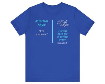 Isaiah 26:3 Christian Tee - Mindset vs Faith Bible Verse Shirt