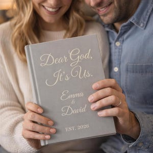 Christian Couple, Personalized Prayer Journal - 'Dear God It's Us' | Matte Hardcover, Soft Gray, 150 Pages