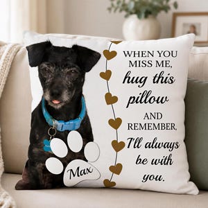 Pet Memorial, Personalized Photo Pillow | Double-Sided Cushion | Spun Polyester, Insert Included