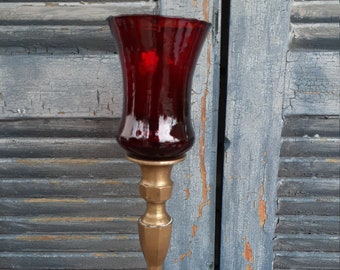 Homco red tudor peg votive cup Home Interiors