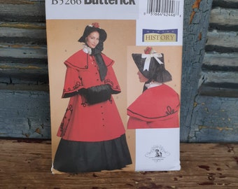 Butterick B5266 Pattern Victorian Cloak  Making History Collection Uncut Factory Folded Size BB 8 10 12 14