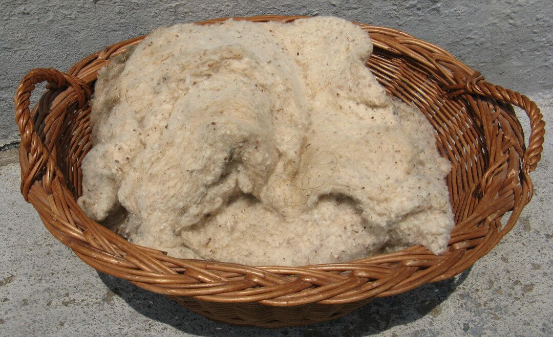 Vintage Cotton Batting Natural Over 1 Lb.7 Ounces Primitive Country