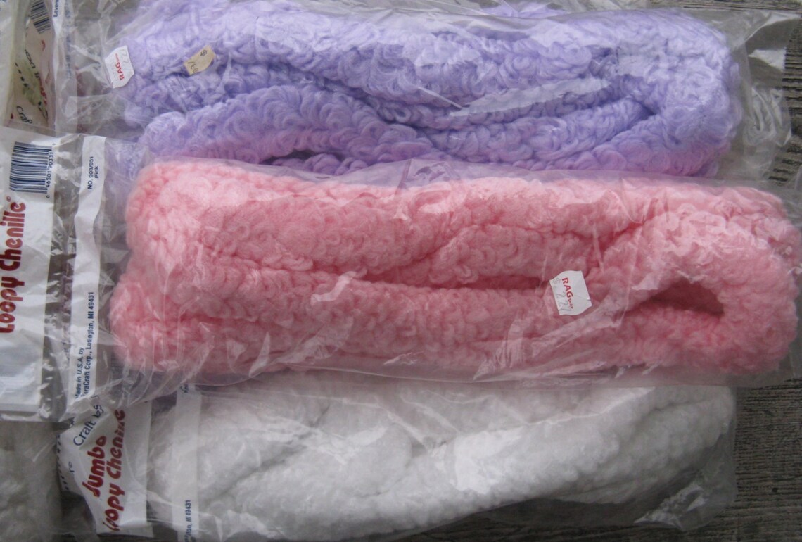 Jumbo loopy chenille giant loopy chenille assorted pastel Etsy