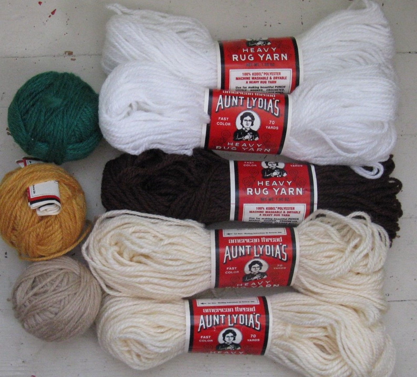 Aunt lydias rug yarn mulitple colors polyester over 5 skeins Etsy