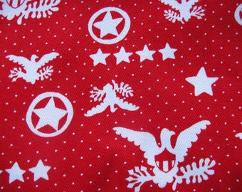 americana red and white medium weight fabric two yards 46 inches wide