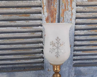 Homco satin snowflake peg votive cup Home Interiors