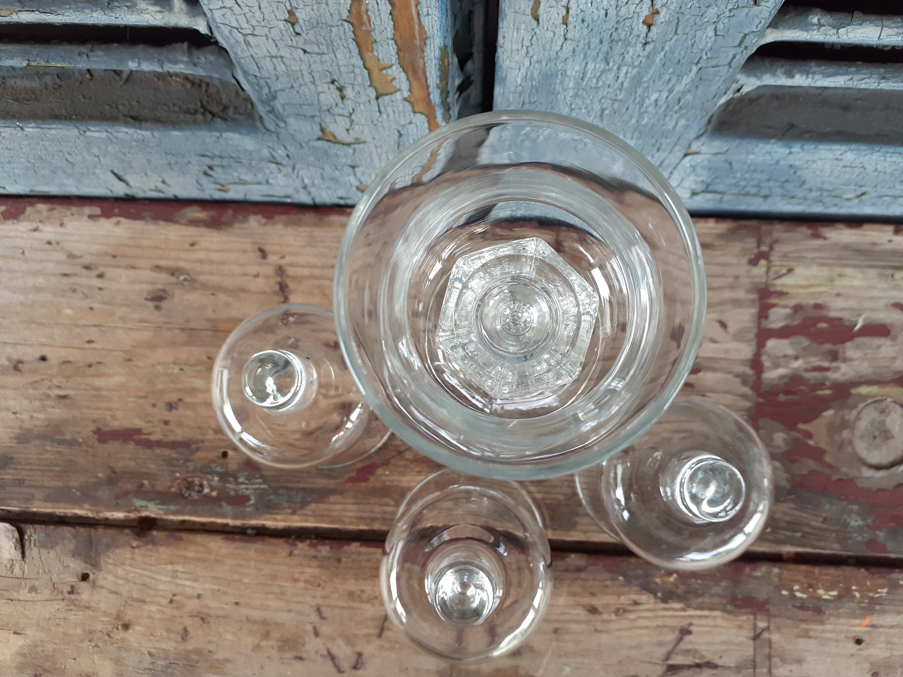 Clear Glass Peg Votive Cups Set If 4 Smaller Size Etsy