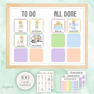 Kids Visual Schedule Bundle | Daily Routine Cards, Autism, ADHD, Occupational Therapy (Canva Editable)