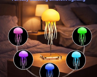 Jellyfish Lamp Night Light: Sound Control Ambient Lighting, Adjustable Hanging And Table Decor