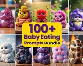 100 Plus Viral Baby Eating AI Prompts Bundle | Image,Video Prompts | Cute Food & Object Babies | Reels Content Pack | Digital Download