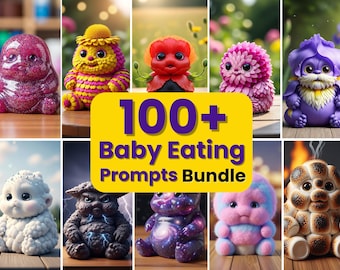 100 Plus Viral Baby Eating AI Prompts Bundle | Image,Video Prompts | Cute Food & Object Babies | Reels Content Pack | Digital Download