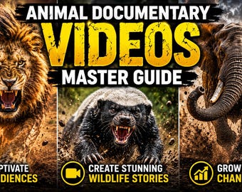 Animal Documentary Videos Master Guide | Wildlife YouTube Content Creation Guide | AI Video Prompt Pack | Digital Download