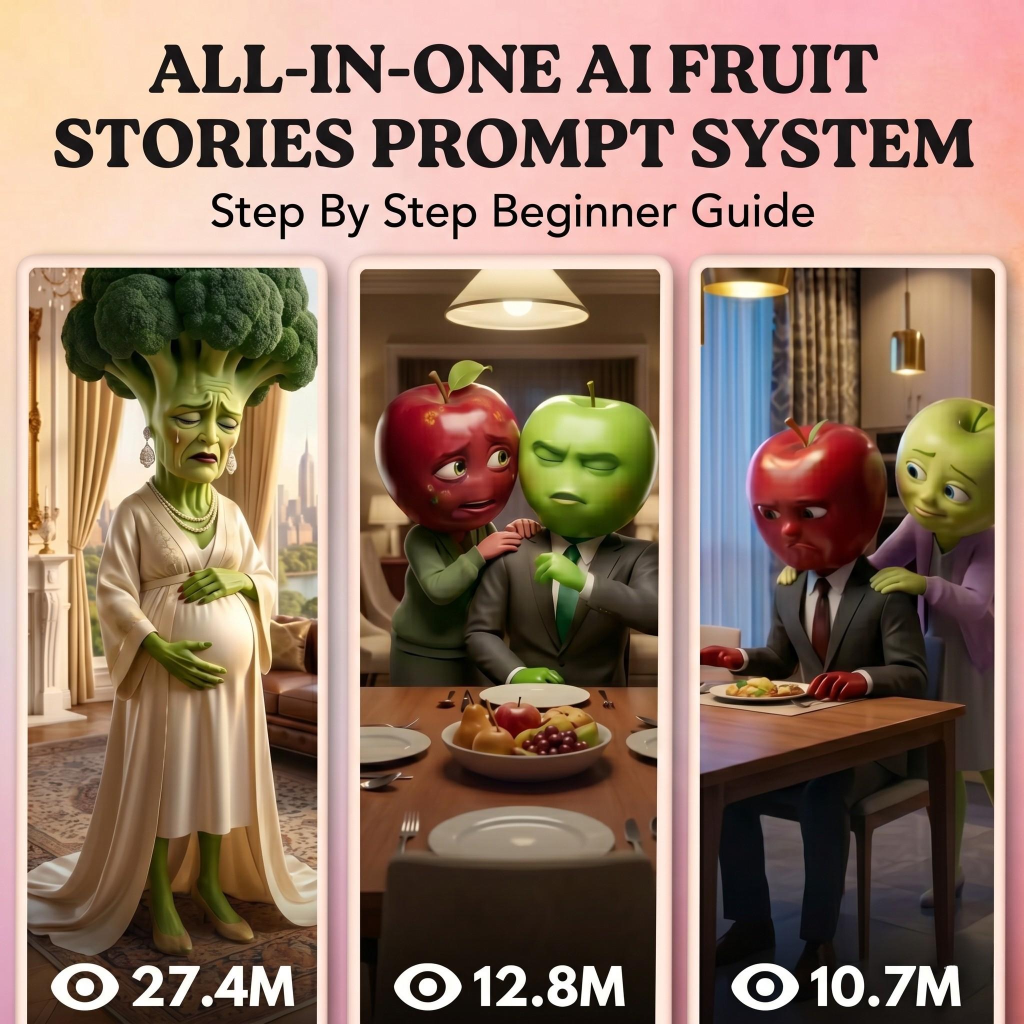 Face Less Video Operator Prompt AI Fruit Story Prompt System | Viral Faceless Video Creator Kit for ...