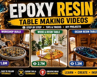 Epoxy Resin Table Making Videos Guide | Viral DIY Resin Furniture Video Prompts | AI Content Creation Template | Etsy Digital Download
